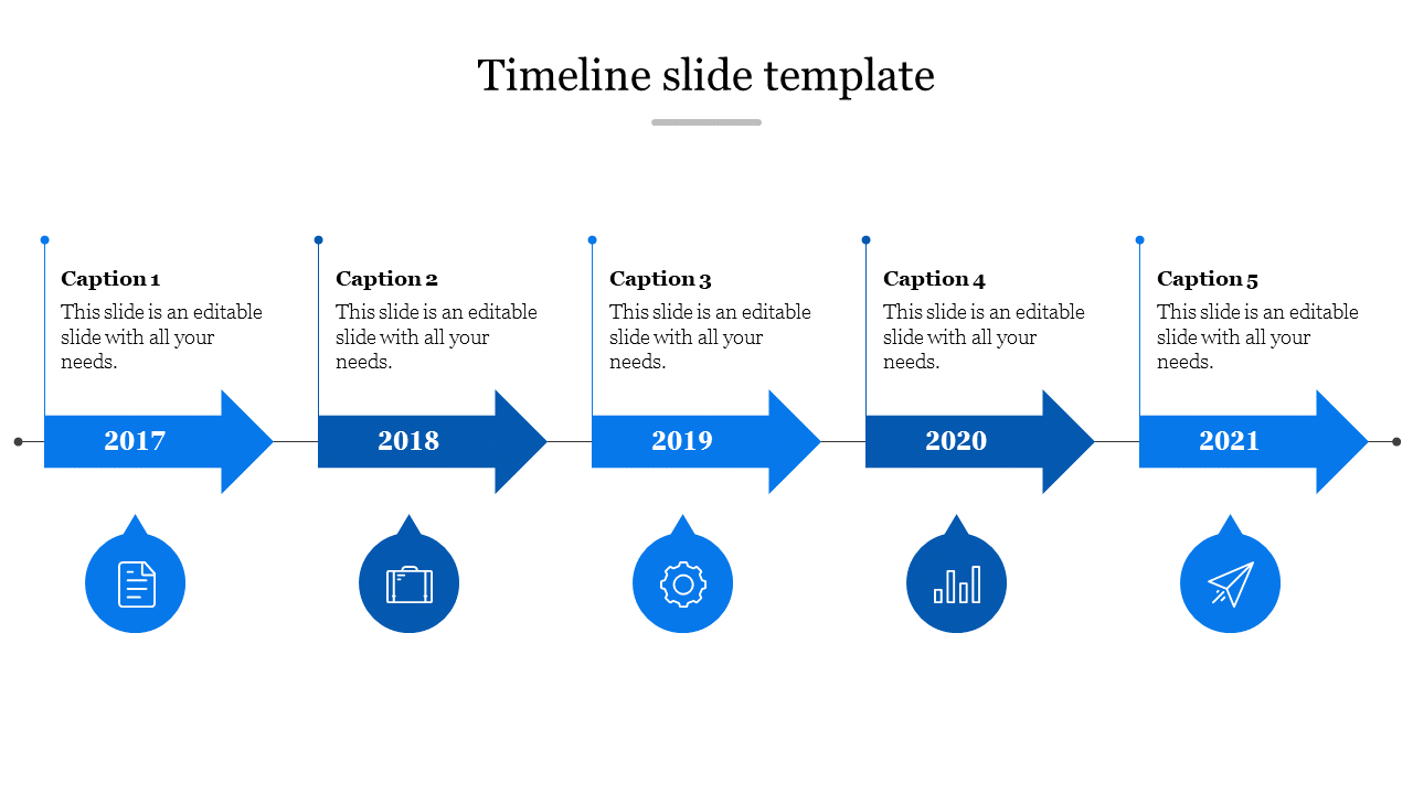 timeline slide template-Blue